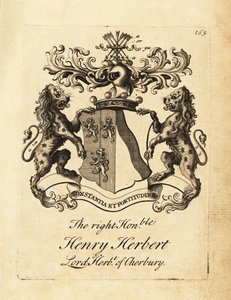 Wapen van de Hooggeachte Henry Herbert, Lord Herbert van Cherbury, Baron Herbert van Cherbury (of Chirbury)