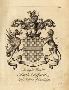 Wapen van de Zeer Eerwaarde Hugh Clifford, Heer Clifford van Chudleigh, 2e Baron Clifford van Chudleigh (1663-1730)