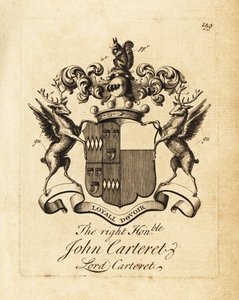 Wapen van de Hooggeachte John Carteret, Lord Carteret, 2e Graaf Granville, 7e Heer van Sark