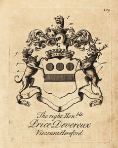 Wapen van de Zeer Eerwaarde Price Devereux, 9e Burggraaf Hereford (1664-1740)