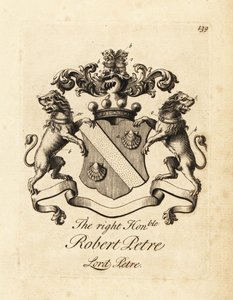 Wapen van de Zeer Eerwaarde Robert Petre, Heer Petre, 8e Baron Petre