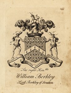 Wapen van de Zeer Eerwaarde William Berkley, Lord Berkley van Stratton, 4e Baron Berkeley van Stratton, overleden 1741