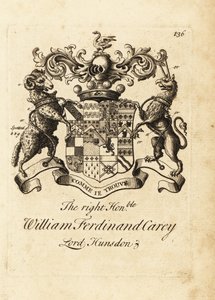 Wapen van de Zeer Eerwaarde William Ferdinand Carey, 8e Baron Hundsen, Lord Hunsdon