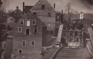 Einde van de brug na de aanval van Burnside, Fredericksburg, Virginia