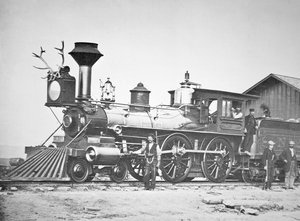 Locomotief nummer 23 bij Wyoming Station nabij Little Laramie River, Wyoming