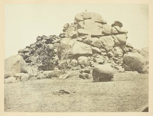 Schedelrots, (graniet) Sherman Station, Laramie-gebergte door Andrew Joseph Russell