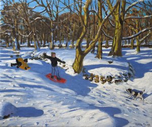 Rode slee, Lomberdale Hall, Derbyshire, 2014 door Andrew Macara