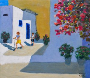 Scooter kinderen, Symi, Griekse eilanden, 2018