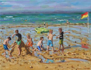 Het zandkasteel, Wells-next-the-sea, Norfolk door Andrew Macara
