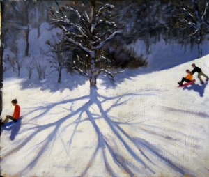 Boom en twee rodelaars door Andrew Macara
