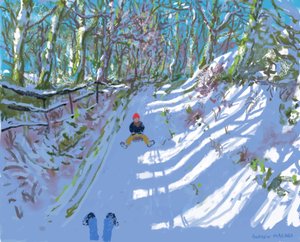 iPad schilderij, sleeën, Windley Lane, Idridgehay, Belper door Andrew Macara