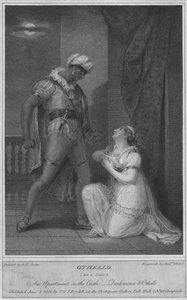 Othello. Acte 4. Scene 2. Een appartement in het kasteel. Desdemona & Othello, 1801 door Andrew Michel