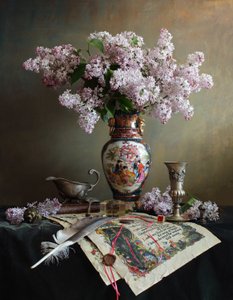 Vintage lila stilleven