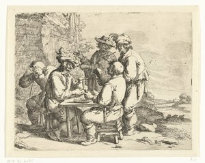 Dronken boeren aan een tafel