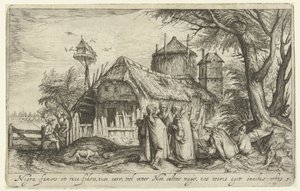 Landschap met Roma door Andries Jacobsz. Stock