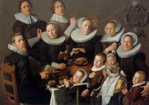 Portret van de schilder Andries van Bochoven en zijn familie, 1629