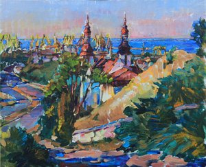 Levendige havenstad door Andrii Kutsachenko