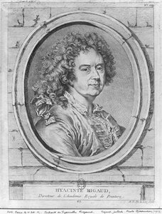 Portret van Hyacinthe Rigaud, 1752-65 door Ange Laurent de Lalive de Jully