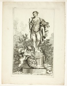 Twee Geliefden die de Standbeeld van Gezondheid Bedanken