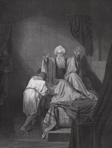 Isaak zegent Jakob (gravure)