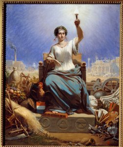 Frankrijk verlicht de wereld. Allegorie. Schilderij door Janet Lange door Ange Louis Janet