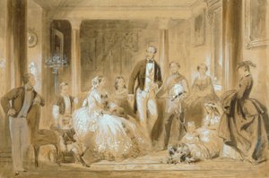 Koninklijke Familie in de Eetkamer van Osborne House door Ange Louis (1815 72) Janet