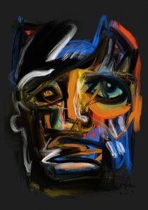 Expressief abstract portret door Angel Rivas