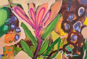 Levendige abstracte bloem door Angela Maritz