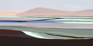Ingetogen abstract landschap door Angela Seear