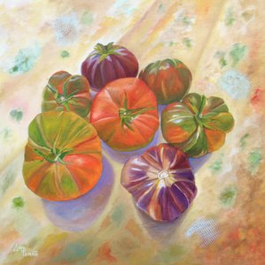 Kleurrijke heirloomtomaten door Angeles M. Pomata