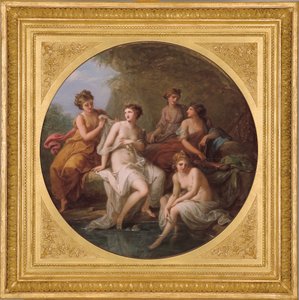 Diana en haar nimfen baden door Angelica Kauffmann
