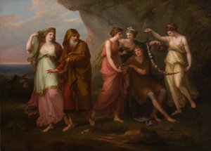 Telemachus en de Nimfen van Calypso door Angelica Kauffman