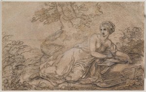 Een vrouwelijke dichter, mogelijk Sappho door Angelica Kauffmann