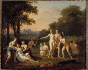 Diana ontdekt de zwangerschap van Callisto door Angelica Kauffmann