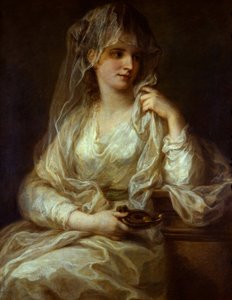 Portret van een dame als een Vestaalse maagd door Angelica Kauffmann