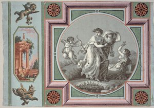 Wraak van de Liefde, ontwerp voor een behangmedaillon, c.1785