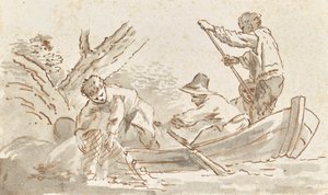 Vissers halen netten binnen door Angelica Kauffmann