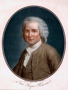 Portret van Jean Jacques Rousseau (1712-1778) - Gegraveerd door Angelique Allais (geboren Briceau) (actief 18e eeuw), ets, aquarel 1791 - Bibliotheek van Genève