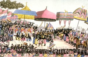 Engelse Ambassade in Ivoorkust, c.1820 (gravure)