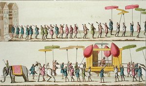 Processie van de koning van Birma, illustratie uit 