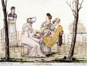 Les ennuyés de Lonchamp, maart 1806. Tekening door Garbizza. door Angelo (after) Garbizza