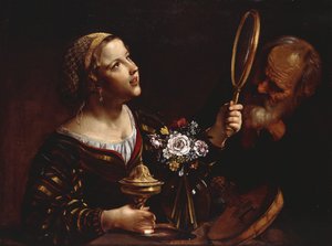Een allegorie van de zintuigen door Angelo Caroselli
