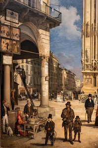 Uitzicht op de Duomo met de Coperto van Figini, detail