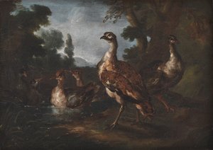 Landschap met vogels door Angelo Maria Crivelli