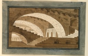Toneelontwerp, Interieur van Kelder van Paleis door Angelo Toselli