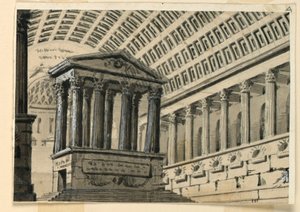 Toneelontwerp, Interieur van een Grafzaal door Angelo Toselli