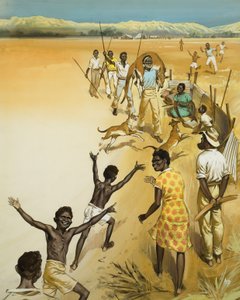 Aborigines (gouache op papier) door Angus McBride