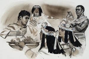 Antonius en Cleopatra (gouache op papier) door Angus McBride