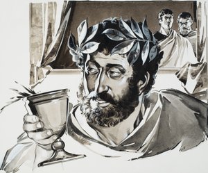 Keizer Commodus (gouache op papier) door Angus McBride