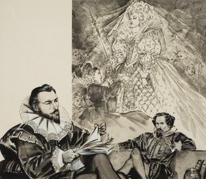 Feeënkoningin (gouache op papier) door Angus McBride